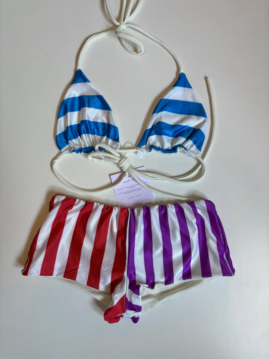 Available RTS Small Vintage Tri Stripe Short Set