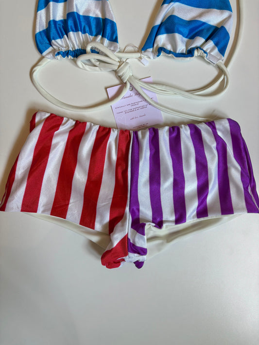 Available RTS Small Vintage Tri Stripe Short Set