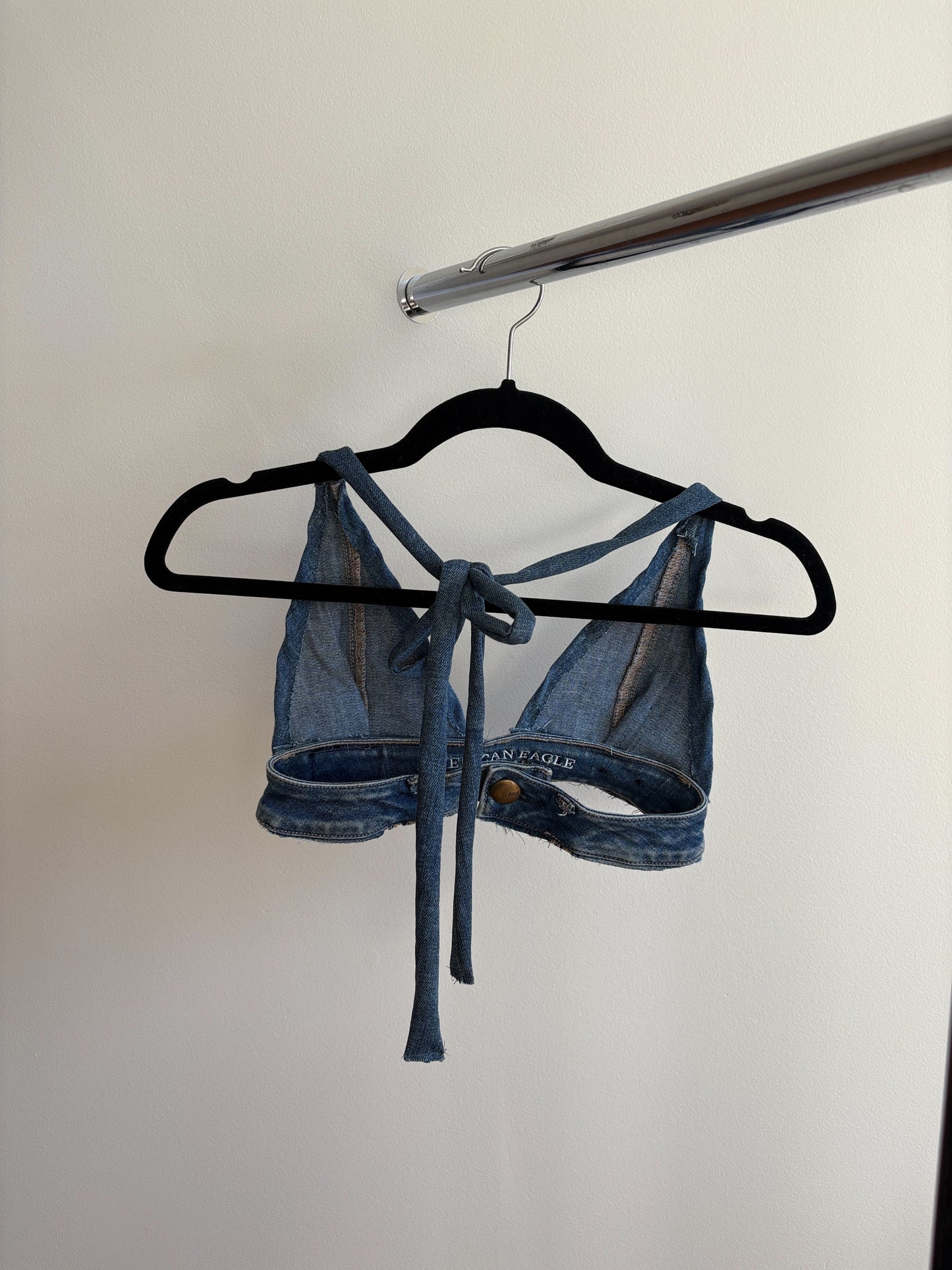 Available RTS Small Reworked Denim Top