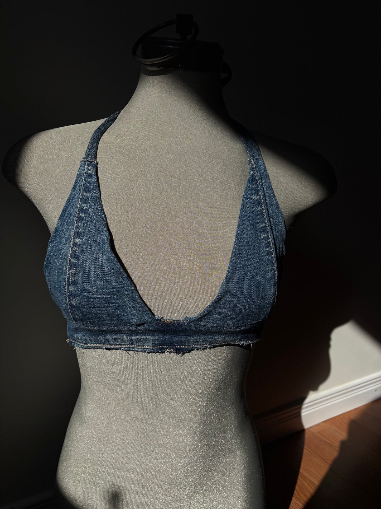 Available RTS Small Reworked Denim Top